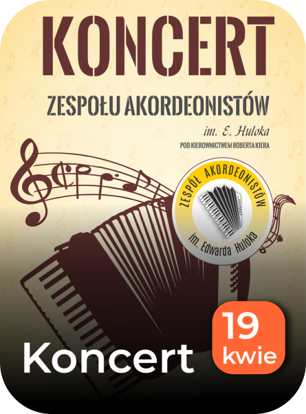 Grafika.Na żółtym tle akordeon.