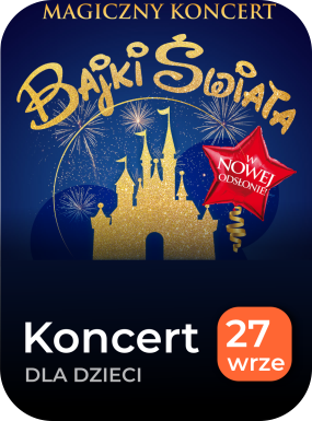 Grafika. Na granatowym tle złoty zamek.