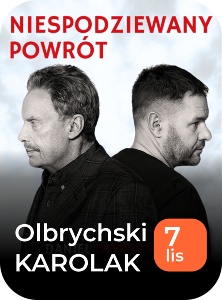 Plakat. Daniel Olbrychski i Tomasz Karolak na fotografii