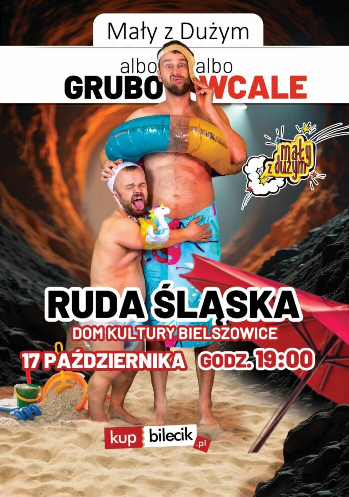 Grafika. Artyści kabaretu Mały z Dużym na fotografii.