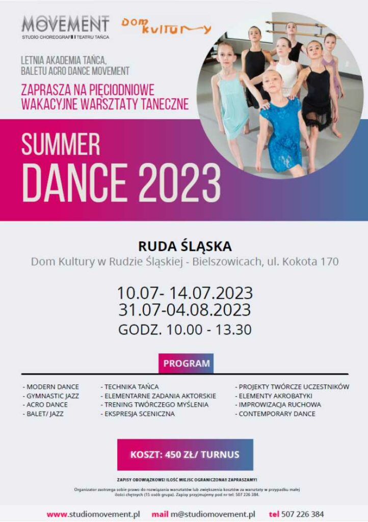 Plakat reklamowy Studia Movement. Fotografia dzieci.